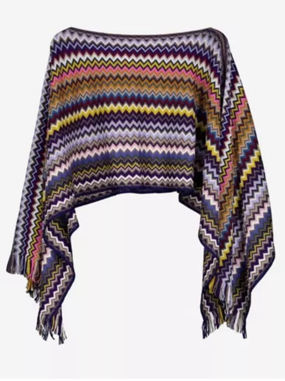 NWT Missoni Iconic Zig Zag Poncho Shawl Scarf